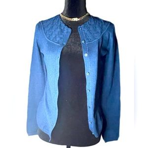 NWOT Barney New York Blue Bottom Down Cardigan in blue